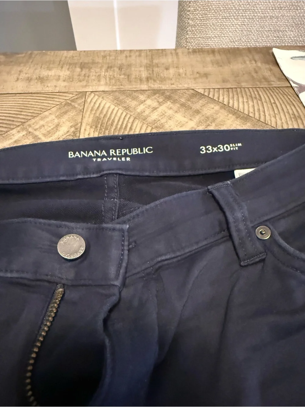 Banana Republic Traveler Navy Slim Dress Pants